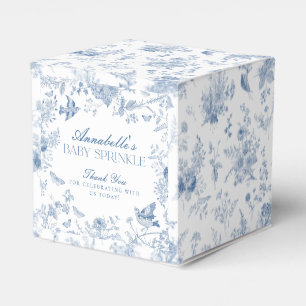 Ballotins Toile Bleue De Jouy Floral Baby Sprinkle Ballotin