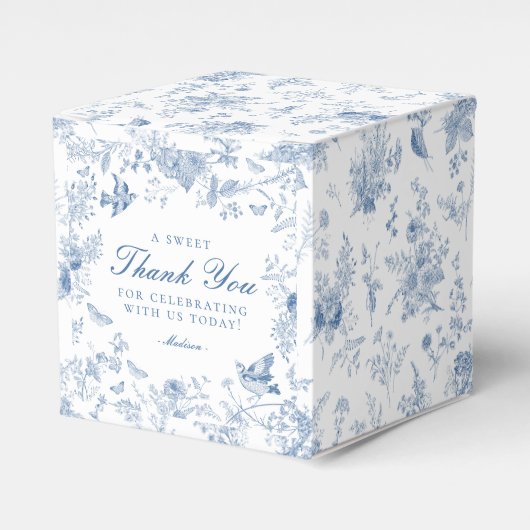 Ballotins Toile Bleue De Jouy Floral Dessert Ballotin (Verso)