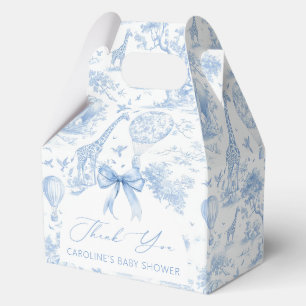 Ballotins Toile de Jouy bleue Safari Garçon Baby Shower