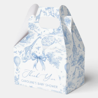 Ballotins Toile de Jouy bleue Safari Garçon Baby Shower