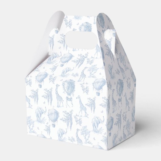 Ballotins Toile de Jouy Safari animaux Arch Baby shower bleu (Arrière)