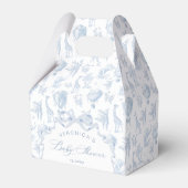 Ballotins Toile de Jouy Safari animaux Arch Baby shower bleu (Verso)