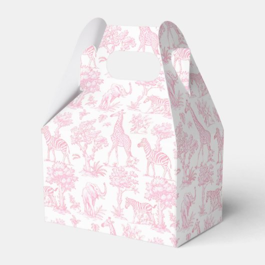 Ballotins Toile de Jouy Safari animaux Pink Bow élégant (Arrière)