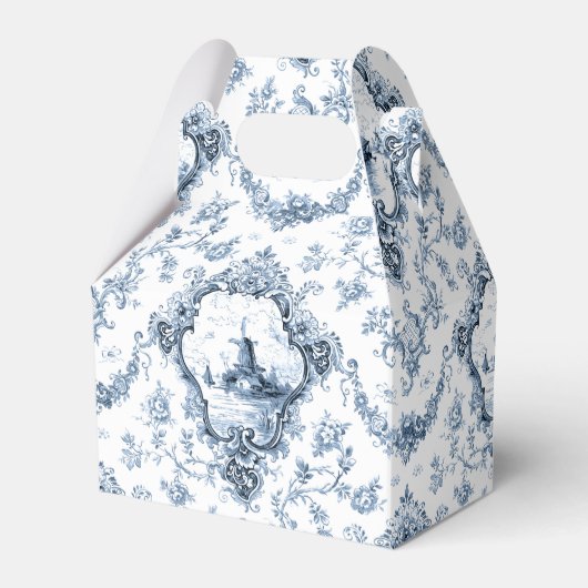 Ballotins Toile florale gravée avec moulin à vent et bateaux (Verso)