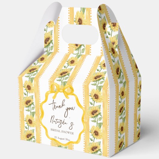 Ballotins Tombez amoureux jaune rayé shower de mariage tourn (Recto)