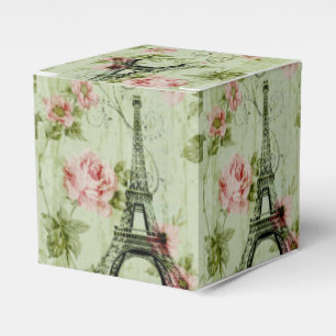 Ballotins tour eiffel chic à la menthe rose à fleurs paris