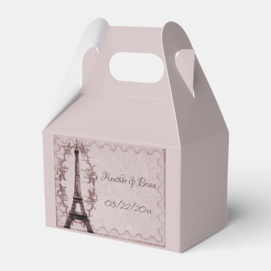 Ballotins Tour Eiffel rose Boîte de Faveur (Verso)