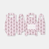 Ballotins Tour Eiffel rose Rose Rose Mariage Boîte de Faveur (Déplié)