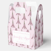 Ballotins Tour Eiffel rose Rose Rose Mariage Boîte de Faveur (Ouvert)