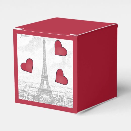 Ballotins Tour Eiffel vintage - Coeurs rouges (Verso)