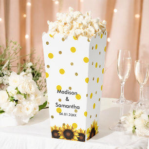 Ballotins Tournesol mariage jaune blanc