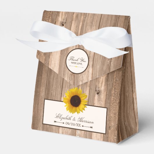 Ballotins Tournesol rustique et Mariage de bois Brown (Verso)