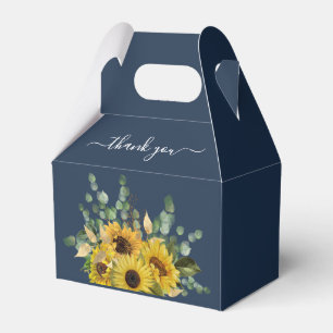 Ballotins Tournure élégante de tournesols bleus marine Merci