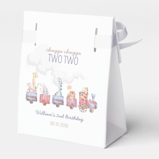 Ballotins Toy Train All Aboard Anniversaire invitation, Zoo  (Arrière)