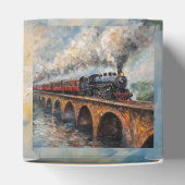 Ballotins Train à vapeur sur un pont - Peinture à l'huile (Haut)