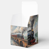 Ballotins Train à vapeur sur un pont - Peinture à l'huile (Ouvert)