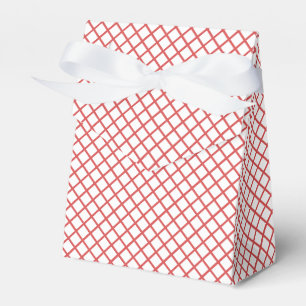 Ballotins Trellis Diamant Corail Rouge - Blanc
