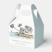 Ballotins Tropical Beach Palm Tree Sketch Mariage d'aquarell (Verso)