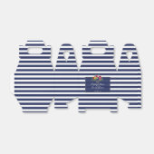 Ballotins Tropical Floral Luau Marine Blue Stripes Mariage (Déplié)