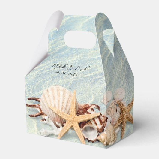 Ballotins Tropical Ocean Beach Seashell Wedding Favor Box (Verso)