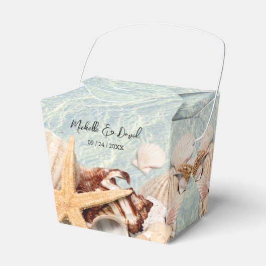 Ballotins Tropical Ocean Beach Seashell Wedding Favor Box (Verso)