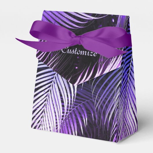 Ballotins Tropical Violet Palm Feuille Tente Ballotin (Verso)