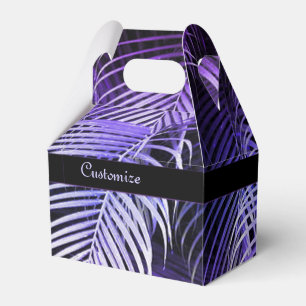 Ballotins Tropical Violet Palm Feuilles Ballotin Gable