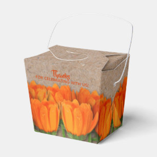 Ballotins Tulipe orange sur Boîtes de faveur de style de com
