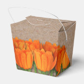 Ballotins Tulipe orange sur boîtes de faveur de style de pla (Arrière)
