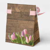 Ballotins Tulipes & Barnwood Wedding Favor Box (Arrière)