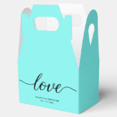 Ballotins Turquoise Blue Custom Elegant script d'amour Maria (Ouvert)