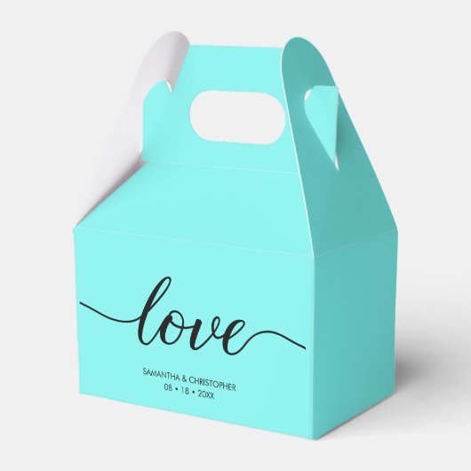 Ballotins Turquoise Blue Custom Elegant script d'amour Maria (Verso)