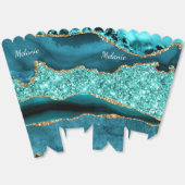 Ballotins Turquoise Blue Gold Parties scintillant Nom person (Déplié)