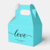 Ballotins Turquoise Blue Love Script Moderne Mariage Merci (Verso)