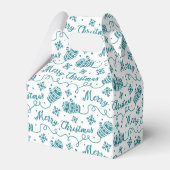 Ballotins Turquoise Blue Mittens Motif Noël (Arrière)