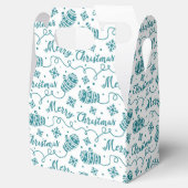 Ballotins Turquoise Blue Mittens Motif Noël (Ouvert)