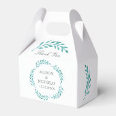 Ballotins Turquoise Botanique Simple Élégant Mariage moderne (Verso)