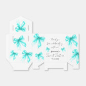 Ballotins Turquoise Bow Coquette Script Sweet 16 Thank You  (Déplié)