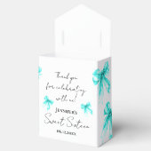 Ballotins Turquoise Bow Coquette Script Sweet 16 Thank You  (Ouvert)