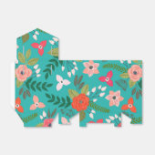 Ballotins Turquoise et floral corail (Déplié)