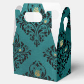 Ballotins Turquoise et or Vintage Rose Damask (Ouvert)