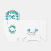 Ballotins Turquoise Moderne Anniversaire de Mariage Floral A (Déplié)