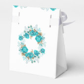 Ballotins Turquoise Moderne Anniversaire de Mariage Floral A (Arrière)