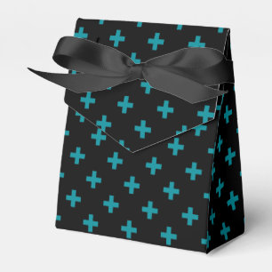 Ballotins Turquoise polka croise sur noir