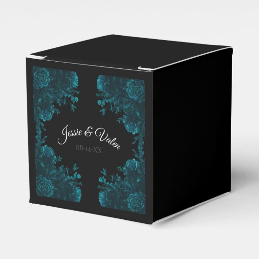Ballotins Turquoise Rose noir gothique Mariage classique (Verso)