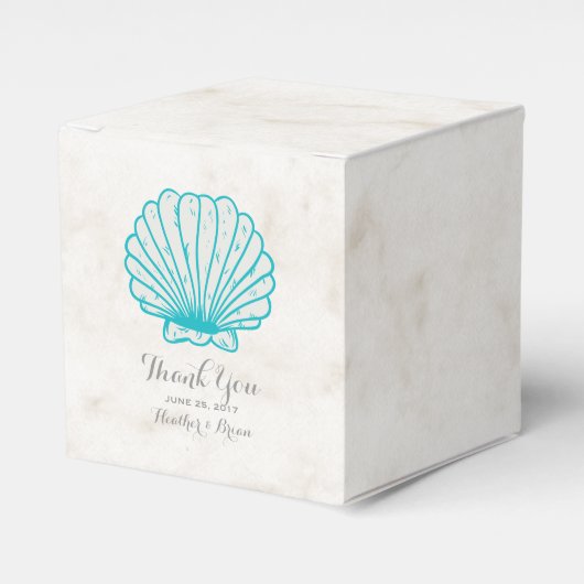 Ballotins Turquoise Rustic Seashell Mariage (Verso)