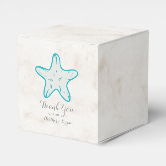 Ballotins Turquoise Rustic Starfish Mariage (Verso)