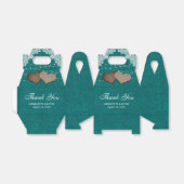 Ballotins Turquoise Rustique Burlap Lace String Mariage (Déplié)