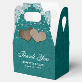 Ballotins Turquoise Rustique Burlap Lace String Mariage (Ouvert)