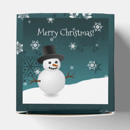 Ballotins Turquoise Snowman hiver paysage Ballotin de Noël (Haut)